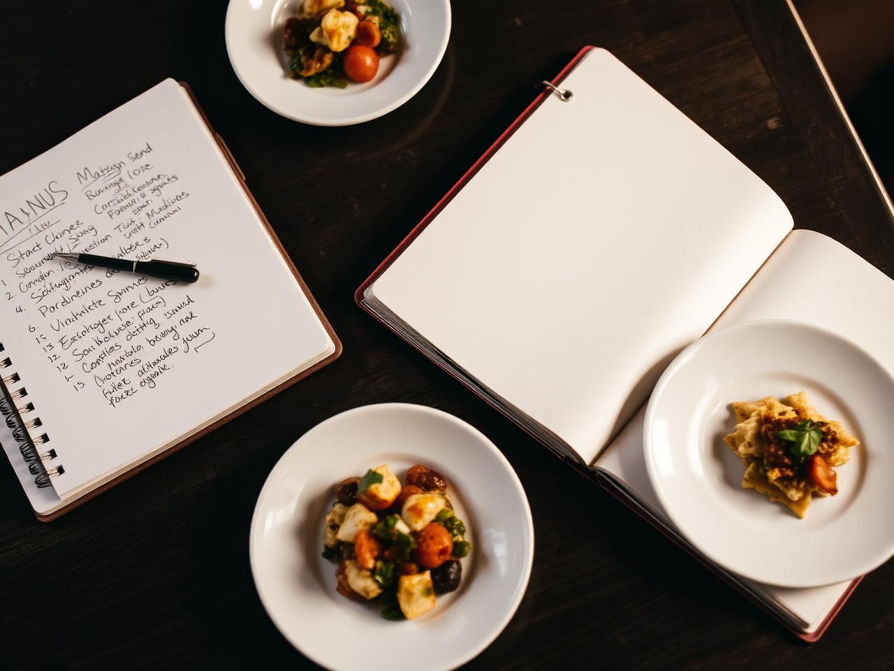 Tasting plates during restaurant menu development